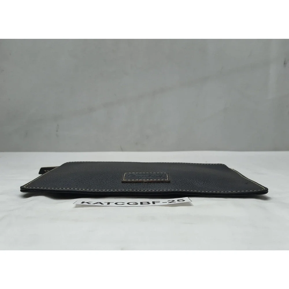 Dooney & Bourke Black Pebbled Leather Zipper Closure Coin Wallet